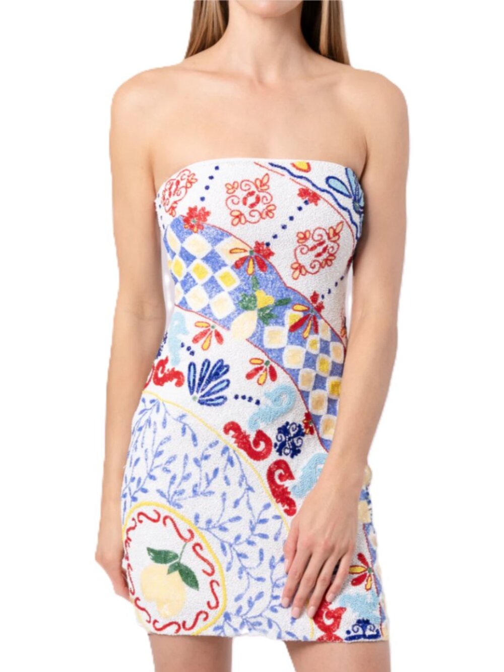 Self-Adore Senorita Hand-Beaded Embellished Strapless Mini Dress - Size S